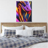 Cobraslang met levendige oranje en paarse schubben canvas afdruk (Insitu (Slaapkamer))