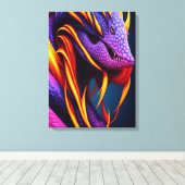 Cobraslang met levendige oranje en paarse schubben canvas afdruk (Insitu (Houten vloer))