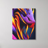 Cobraslang met levendige oranje en paarse schubben canvas afdruk (Voorkant)