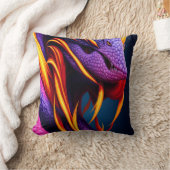 Cobraslang met levendige oranje en paarse schubben kussen (Deken)