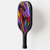 Cobraslang met levendige oranje en paarse schubben pickleball paddle (Links)