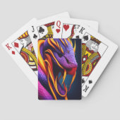 Cobraslang met levendige oranje en paarse schubben pokerkaarten (Achterkant)