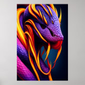 Cobraslang met levendige oranje en paarse schubben poster (Voorkant)