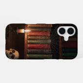 Cobweb Bookshelf Gothic Library Case iPhone 16 Hoesje (Achterkant horizontaal)