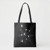 Cobweb & Spiders Zwarte Canvas tas (Voorkant)