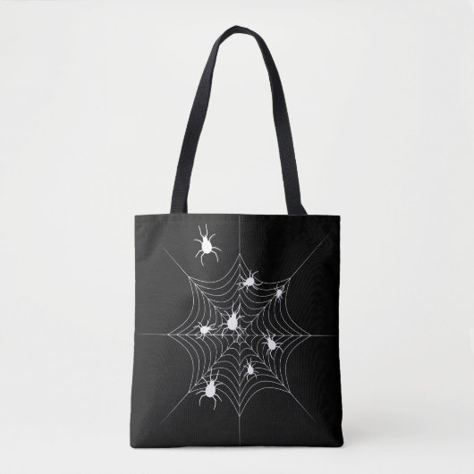 Cobweb & Spiders Zwarte Canvas tas (Voorkant)