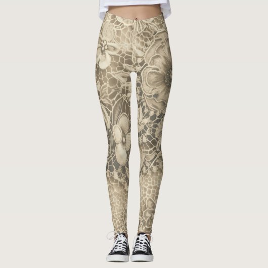 "Cobweb wit  kant" Leggings (Voorkant)