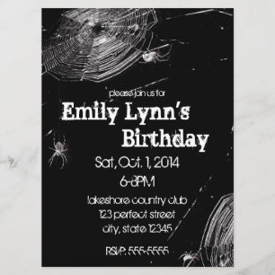 Cobwebs and White Spiders Birthday Kaart