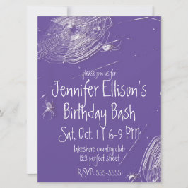 Cobwebs and White Spiders Birthday Kaart