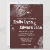 Cobwebs and White Spiders Wedding Invitation Kaart (Voorkant)