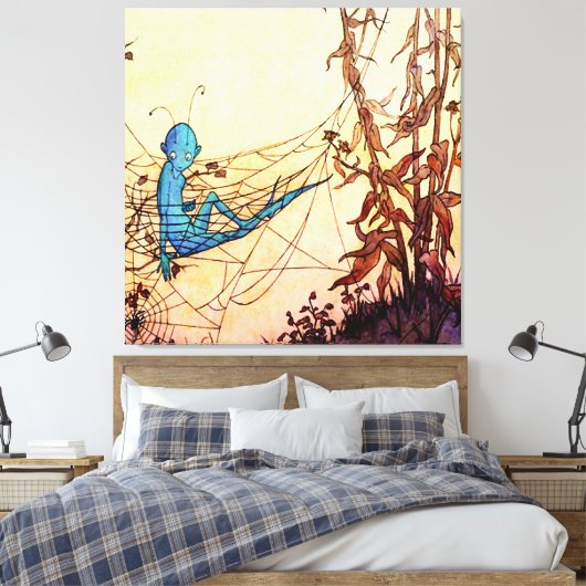 "Cobwebs are Fairy Hammocks" van Marjorie Miller Canvas Afdruk (Insitu (Slaapkamer))