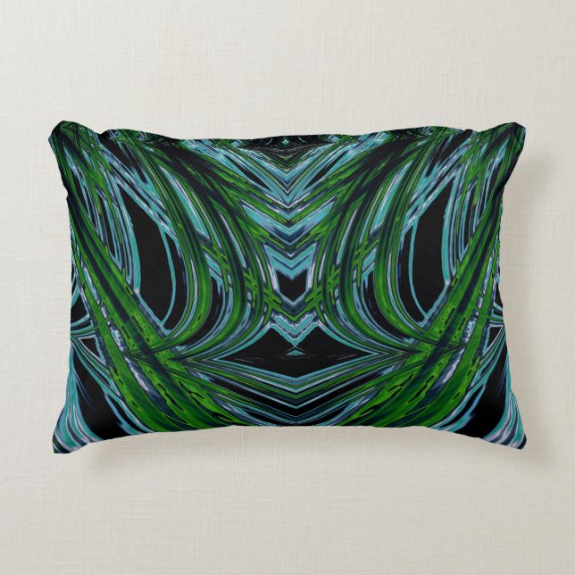 ~ COBWEBS Blue Green Black Fractal ~ Original ~ Accent Kussen (Voorkant)
