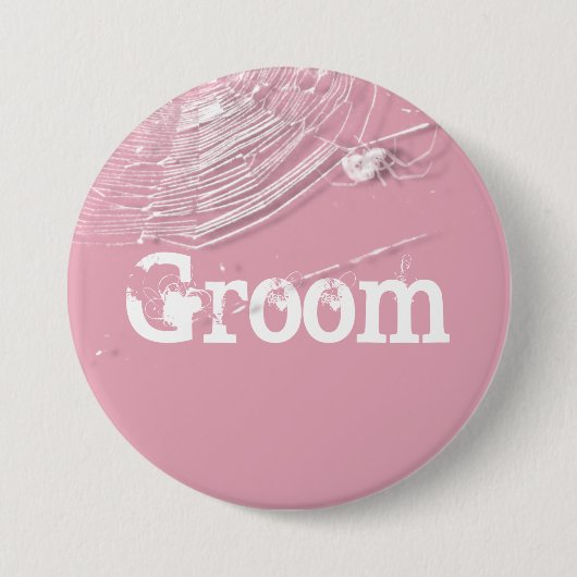 Cobwebs en White Spiders Groom Ronde Button 7,6 Cm (Voorkant)