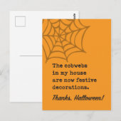 Cobwebs in House zijn Halloween Decoration Joke Briefkaart (Voorkant / Achterkant)
