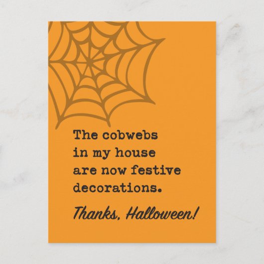 Cobwebs in House zijn Halloween Decoration Joke Briefkaart (Voorkant)