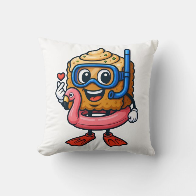 CobyBiscuit – Flamingo Snorkel Editie Kussen (Voorkant)