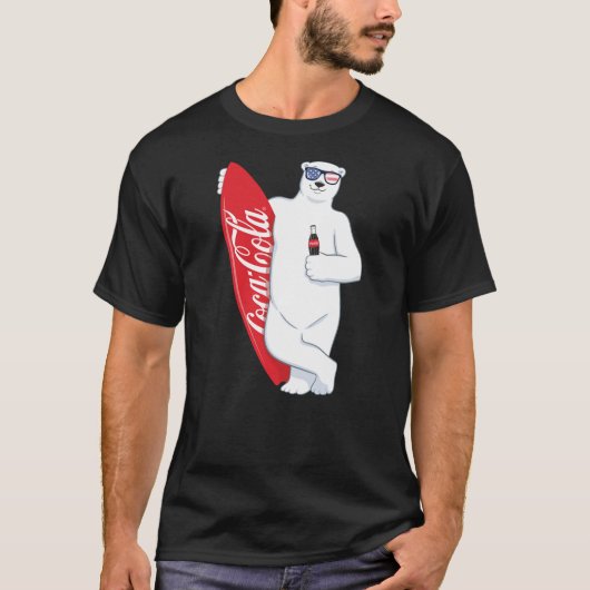 Coca-Cola American Flag Polar Bear Surfer T-shirt (Voorkant)