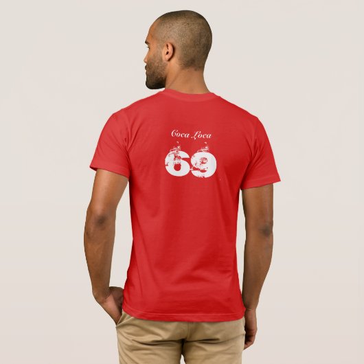 Coca Loca rood t-shirt voor mannen (Achterkant volledig)