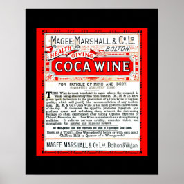 Coca Wine  Reparatie kopie van 1800 advertentie Poster