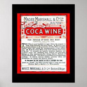 Coca Wine  Reparatie kopie van 1800 advertentie Poster