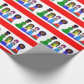 Cocaca Cuties kerstCarolers Red Cadeaupapier (Hoek)