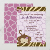 Cocalo Jacana Monkey Baby Shower-uitnodigingen Kaart (Voorkant / Achterkant)
