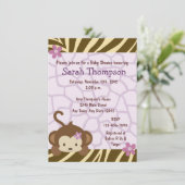 Cocalo Jacana Monkey Baby Shower-uitnodigingen Kaart (Staand voorkant)