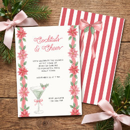 Cocette Poinsettia Cocktails vrolijken Holiday Fee Kaart