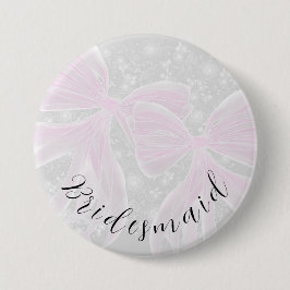 Cocette roze doorzichtige strikken - Bruidsmeisje Ronde Button 7,6 Cm