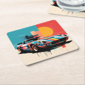 coche deportivo #4 kartonnen onderzetters (Schuin)