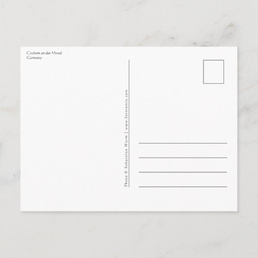Cochem Duitsland Briefkaart (Achterkant)