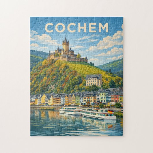Cochem Duitsland Oude Reisprentkunst Legpuzzel (Verticaal)