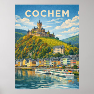 Cochem Duitsland Oude Reizen Poster