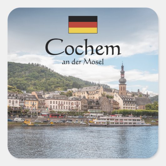 Cochem Duitsland Souvenir Vierkante Sticker (Voorkant)