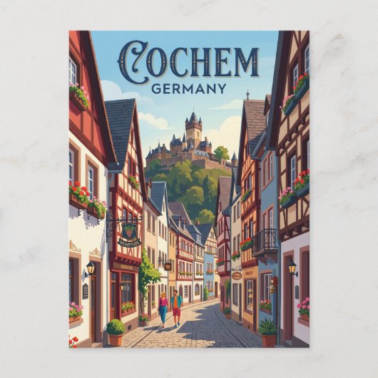 Cochem, Duitsland, Steeg Duitsland Briefkaart (Voorkant)