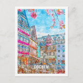 Cochem Duitsland Travel Place Waterverf Briefkaart (Voorkant)