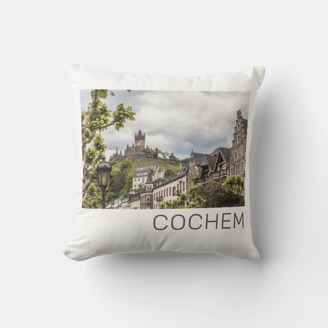 Cochem Moselle Panorama Germany Souvenir Kussen (Voorkant)