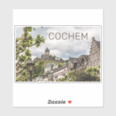 Cochem Moselle Panorama Germany Souvenir Sticker (Vel)
