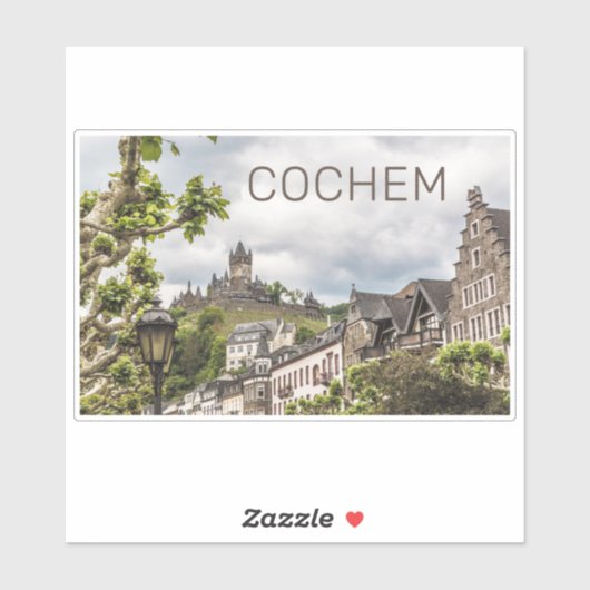 Cochem Moselle Panorama Germany Souvenir Sticker (Vel)