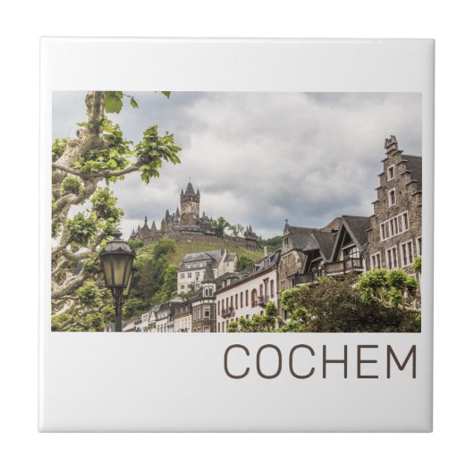 Cochem Moselle Panorama Germany Souvenir Tegeltje (Voorkant)