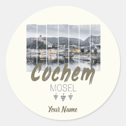 Cochem op de Moselle Germany Souvenir Ronde Sticker (Voorkant)