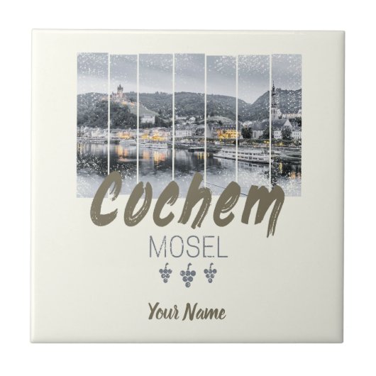 Cochem op de Moselle Germany Souvenir Tegeltje (Voorkant)