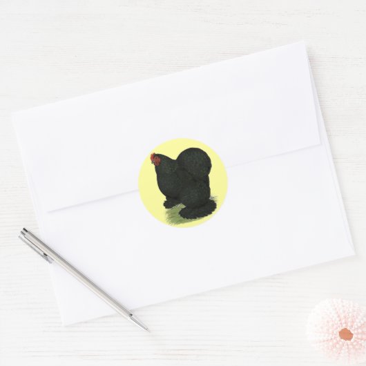 Cochin: Black Hen Ronde Sticker (Envelop)