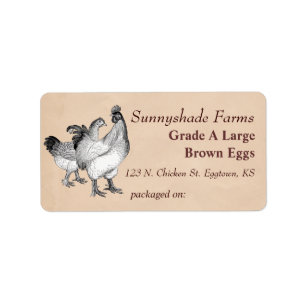  Cochin Chickens Ei Carton Label