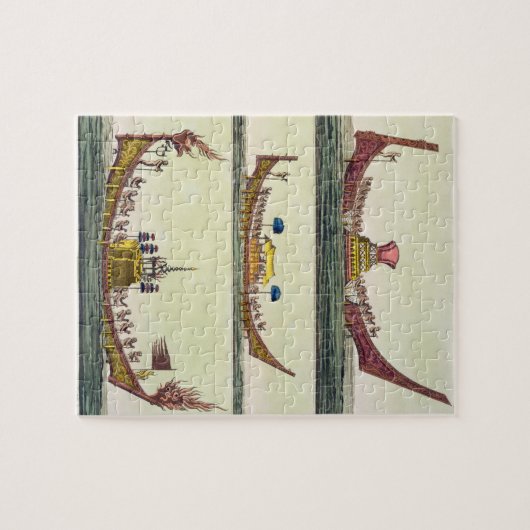 Cochin Chinese schepen, illustratie van Le Costum Legpuzzel (Horizontaal)