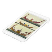 Cochin Chinese schepen, illustratie van Le Costum Magneet (Linkerzijde)