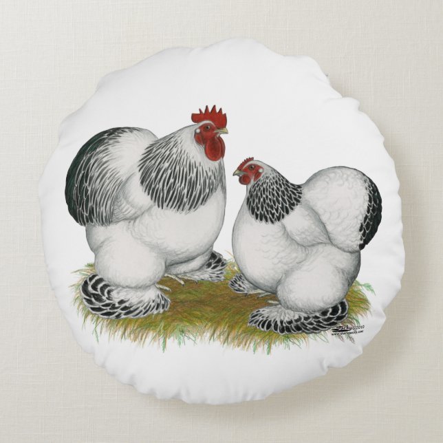 Cochin Columbian Bantams Rond Kussen (Achterkant)