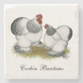 Cochin Columbian Bantams Stenen Onderzetter (Voorkant)