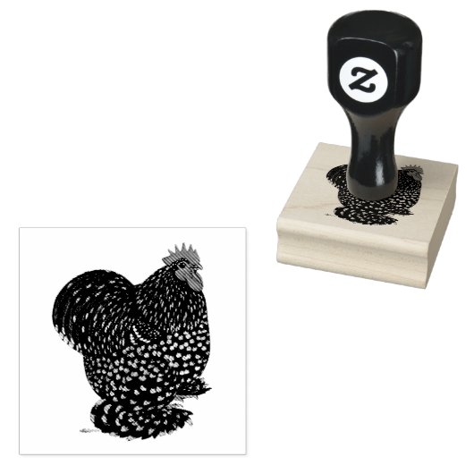 Cochin: gebotteld rooster rubberstempel (Gestempeld)