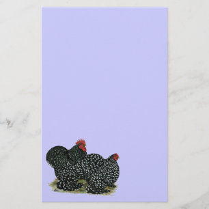 Cochin Mottled Chickens Briefpapier